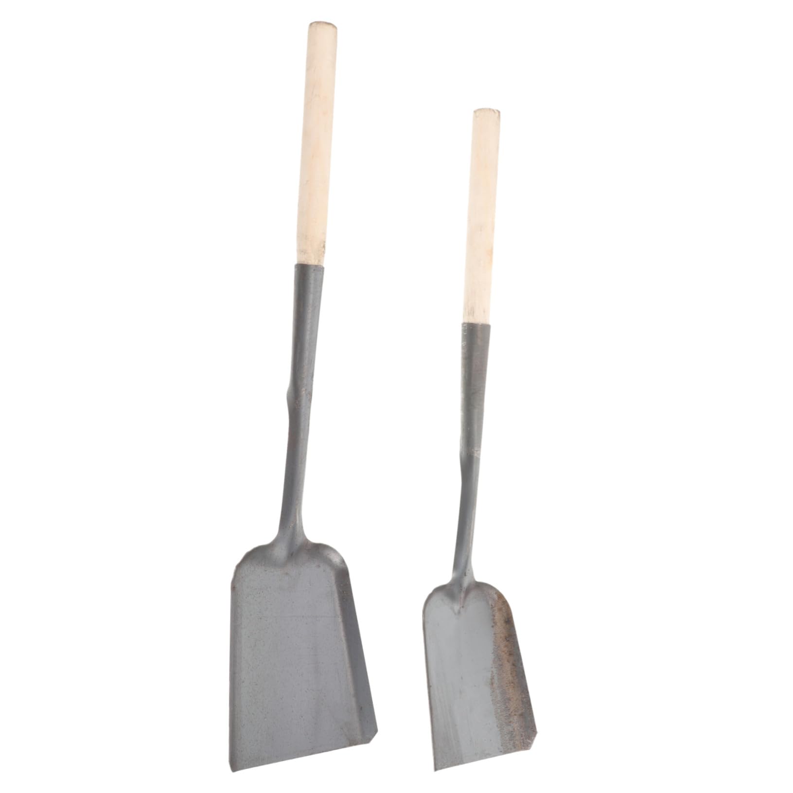 2 Stück Metall Kaminschaufeln aus Eisen mit Holzgriff für Haushalt