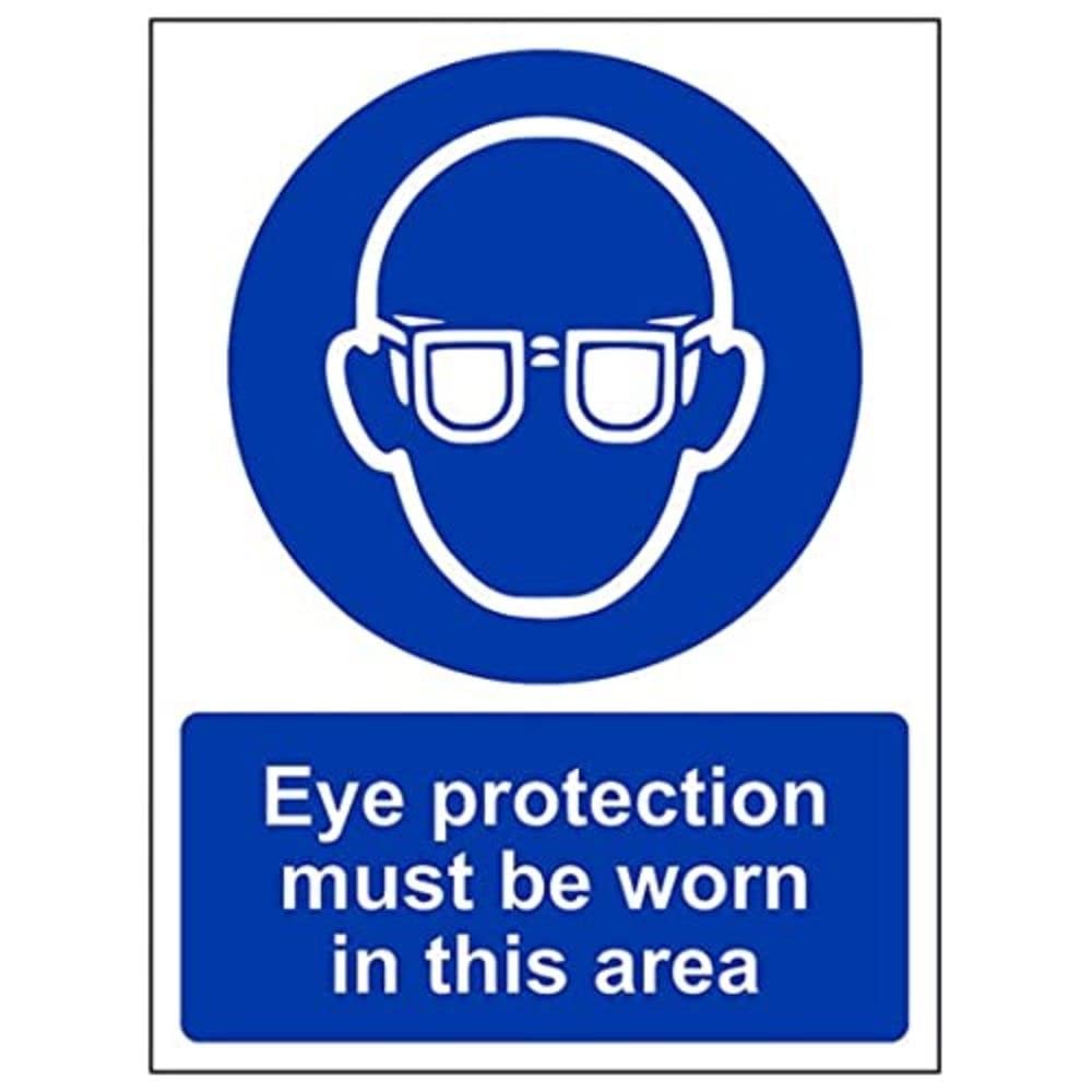 V Safety Eco Friendly Mandatory PPE - Eye Protection Must Be Worn In This Area - 150 X 200mm, Multi, 150x200mm