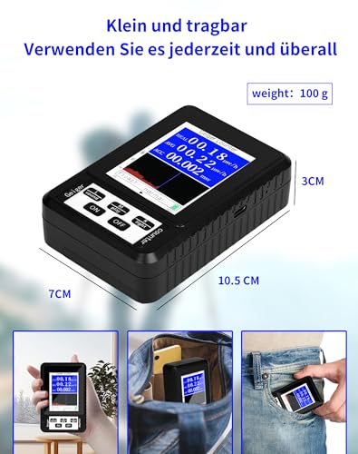 LAOYE Geigerzähler Radioaktivität Dosimeter zur Messung Beta Gamma Röntgen-Tester Nuclear Radiation Detector Nuklear Strahlungsdetektor - Ultraleicht & Tragbar