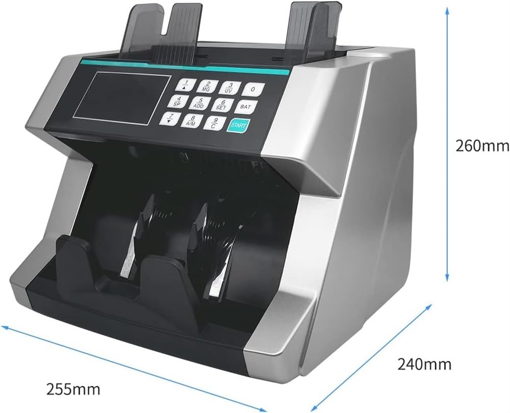 Counterfeit Bill Detector Automatic Money Detection Fast Counting Speed Top Loading Bill Counting Machine For Euro US Dollar, Bill Counter