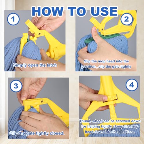 Image of 3Packs Mop Head Replacement Heavy Duty Commercial Mop Head Replacement, Reusable Mop Head Refills-Replacement Mop Heads Mop Head Replacement for Home, Highly Absorbent,Industrial and Commercial Use