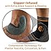 Treat My Feet Compression Ankle Brace with Silicone Ankle Support and Copper - Plantar Fasciitis Brace for Foot Pain & Achilles Tendonitis Relief - Ankle Brace for Women & Men - Medium Size