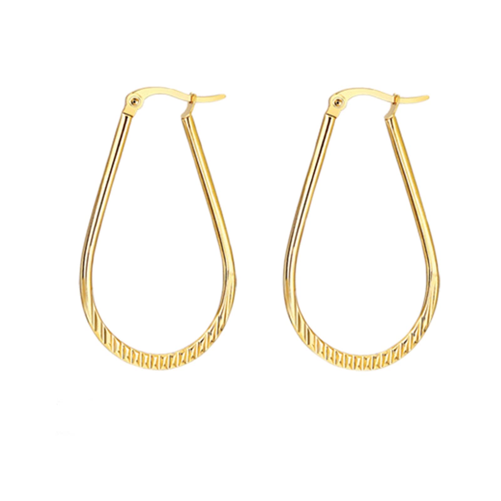 YCTTKDD Orecchini a Cerchio in Titanio, Argento/Oro a Forma di U per Cerchi da Donna