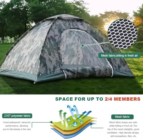 Carpa de campaña impermeable dome para 4 personas miniatura 3