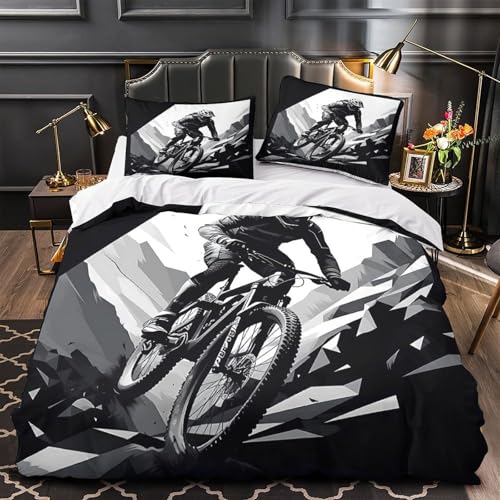 Housse de couette VTT microfibre 135x200 parure lit cycliste - 2