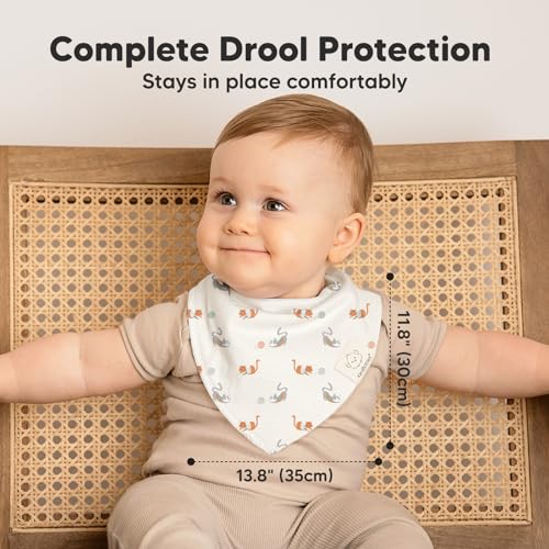 Image of 8pk Organic Baby Bandana Bibs for Drooling and Teething (Pets & Paws)