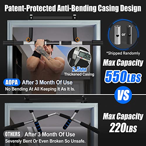Aopa Pull Up Bar For Doorway, Thickened Steel Max Limit 550 Lbs Strength Training Pull-Up Bar, Portable Multi-Function Pullup Chin Up Bar, Heavy Duty Doorway Upper Body Workout Bar For Home Gyms, Newly Upgrade #TOP1