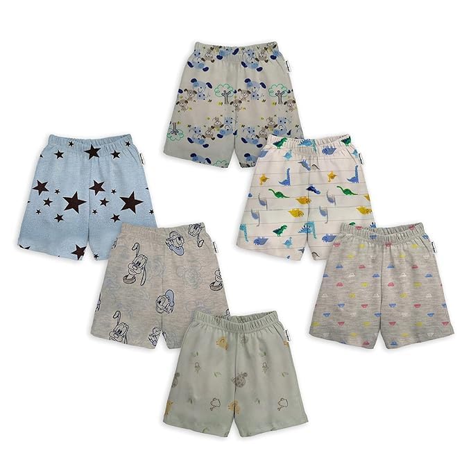 Image of Navy Zone Baby Regular Printed Mix Shorts (Set of 6) (Multi Colors, 24-36 Months)