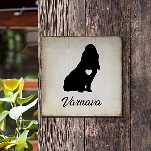 Personnaliser mur vide salon avec plaque en bois rustique berger des Shetland 35cm