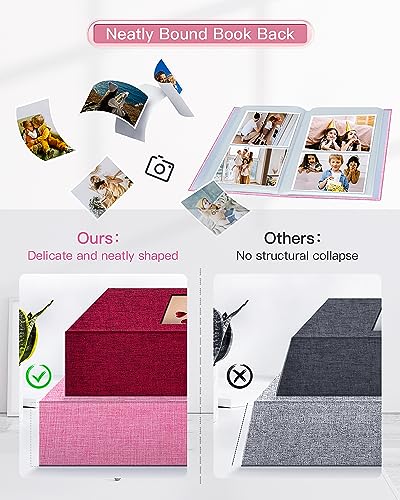 popotop Photo Album 4x6-200 Photos Photo Books with 200 Horizontal Pockets,Linen Cover Albums for Family Wedding Anniversary Baby Vacation Pictures - Thumbnail 5