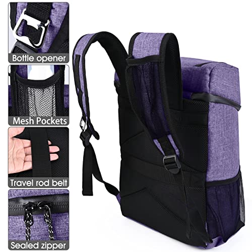 Baglher Cooler Backpack 30 Cans Lightweight Insulated Backpack Cooler Leak-Proof,Lightweight Backpack With Cooler For Lunch Picnic Hiking Camping Beach Park Day Trips. Purple #TOP5