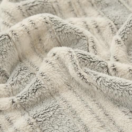 Plaid en flanelle grise 190x230 cm | Couverture douce grand format