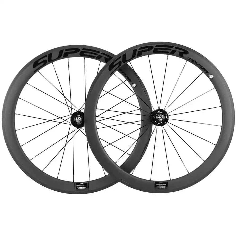 Amazon | SUPERTEAMカーボンホイール700C固定ギアホイールセット 50MM