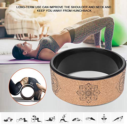 SOCOCO PUラバーヨガホイールボディービルフィットネス用の柔軟なバックトレーニングツール、ヨガトレーニングパック用の黒い内側のサークル (黒い内側のリング)