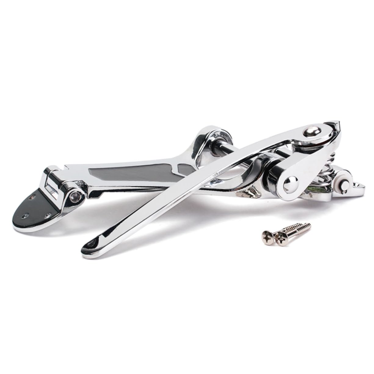 Yardwe Bridge for Hollow Body Guitar Chrome Finish with Roller Retaining Bar for Jazz and Semi Hollow Models