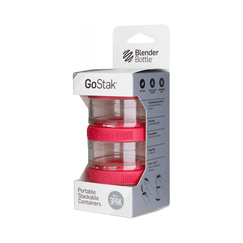BlenderBottle GoStak 2Pak, Contenedor de suplementos alimenticios, cyan, Pak de (2x150ml) — view 25