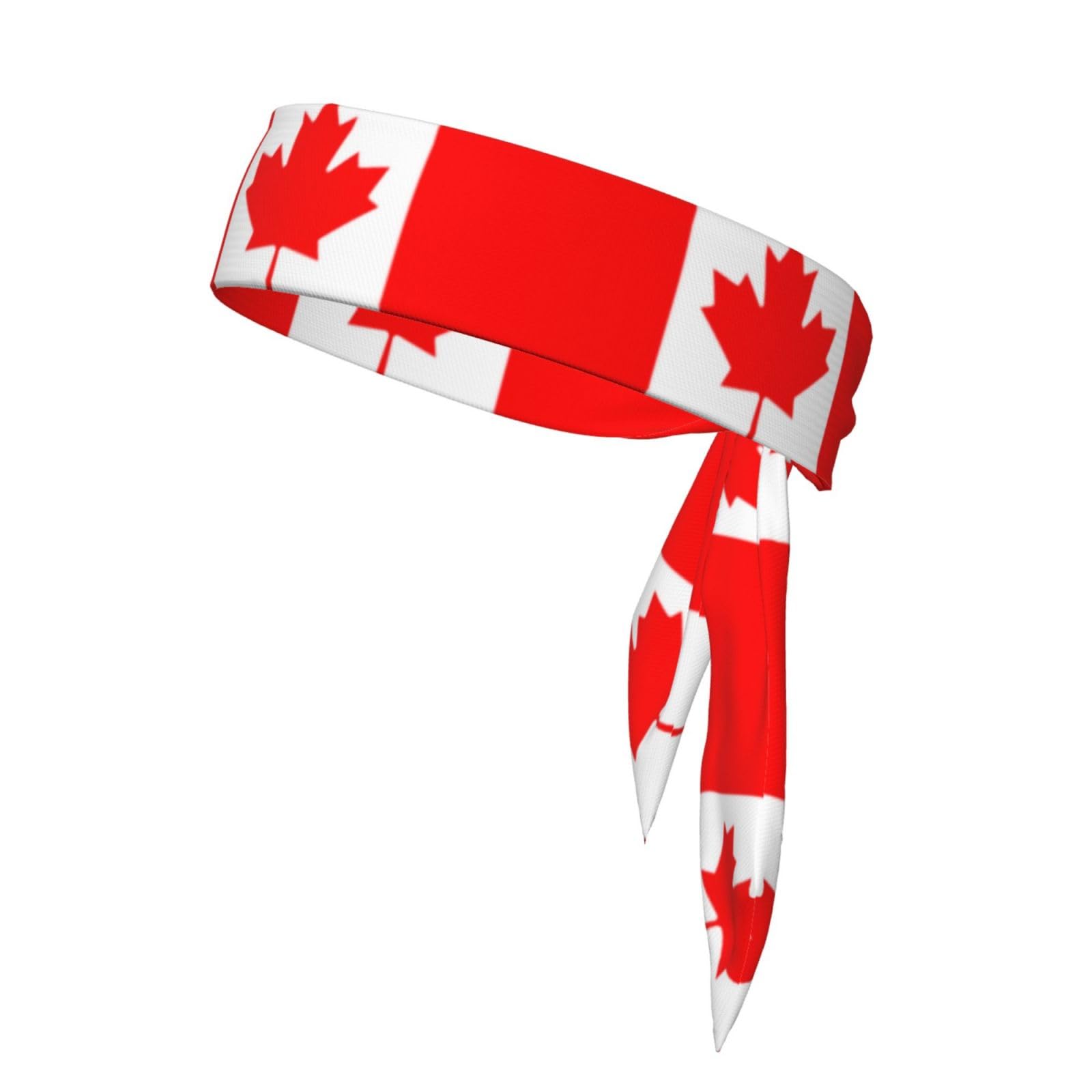 Bandanas De Sport Imprimé Drapeau Canadien - Polyester/Élasthanne - Pour Course, Yoga, Cyclisme - Réglable - 2