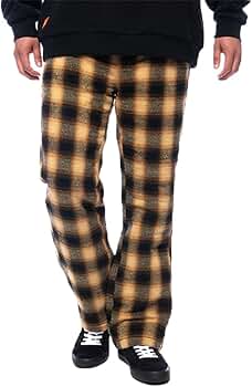 新品 RVCA ルーカ M チェック イージー パンツ ブラウン Amazon | RVCA(ルーカ) メンズ PAN チェック パンツ チノ