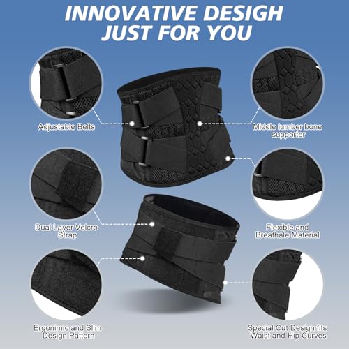 Tlynsnil Ceinture lombaire et lombaire pour perte de poids, protection sportive, réduction de la douleur et correction de la posture (XL) – vue 2