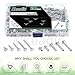 Keadic 201Pcs M5 Aluminum Flat Head Semi-Tubular Rivets Assortment Set, M5 x 6/12/20/25/30mm Silver Tone Metal Stud Fasteners for Leather Household Automobile Industry