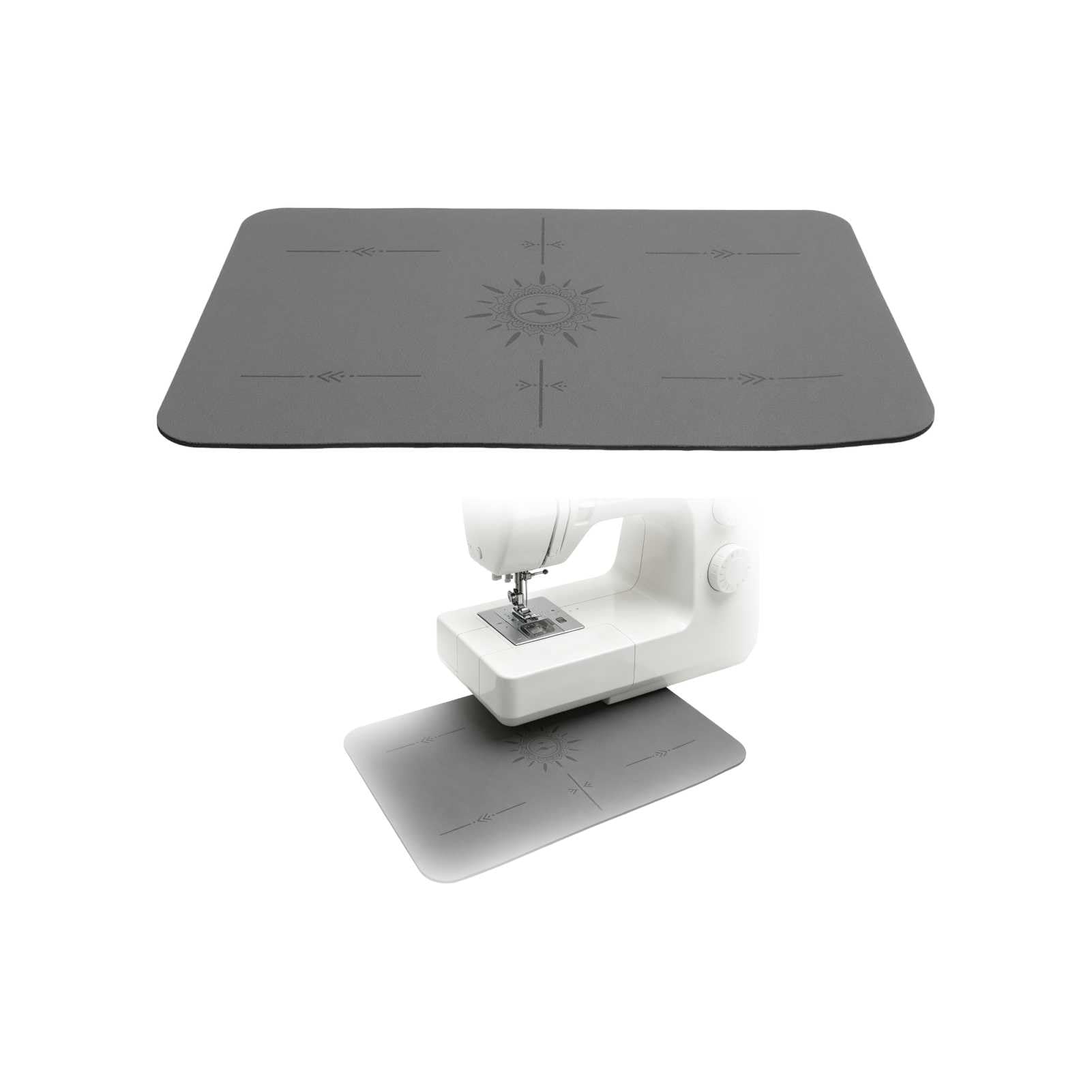 Tapis de machine à coudre gris anti-vibration et isolation sonore