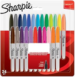 Sharpie Permanent Markers | Fine Point | Assorted Colours | 24 Count