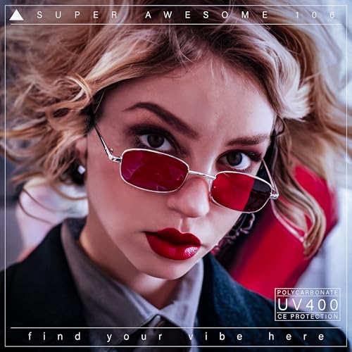 Mens Small Snug Narrow Rectangular Pimp Metal Rim Sunglasses2