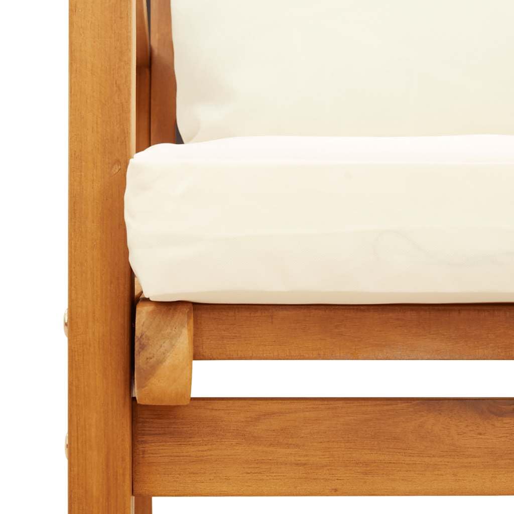 Lite drewno akacjowe z poduszkami na taras zestaw brązowy 52.8 cm