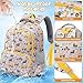 Fimibuke Kid Backpack for School Girl, 3PCS Waterproof Toddler School Bag Cute Bookbag Set with Lunch Box & Pencil Case for Preschool Kindergarten Elementary Back to School Student Ages 3-12, Rainbow
