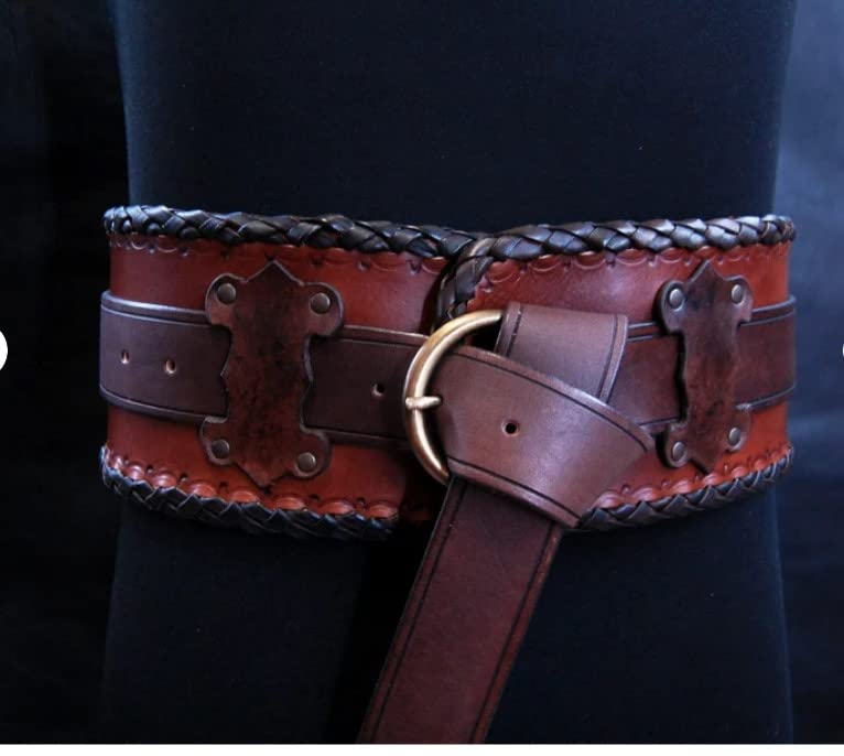 Medieval Genuine Leather Men's kidney belt, larp belt, men's larp armor, Viking belt (38)