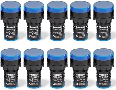 GASHER 10PCS 24V 20mA Energy Saving Indicator Light Blue
