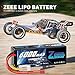Zeee 11.1V Lipo Battery 3S 80C 6000mAh Hard Case Battery with Deans T Connector Plug for RC 1/8 1/10 Scale Vehicles Car Trucks Boats