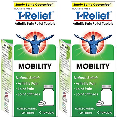 MediNatura T-Relief Arthritis Pain Relief Tablets (Pack of 2) 100 Chewable Tablets Each