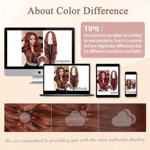 Image of NAYOO Auburn Wig for Women,26 Inch Lace Hairline Middle Part Synthetic Wig