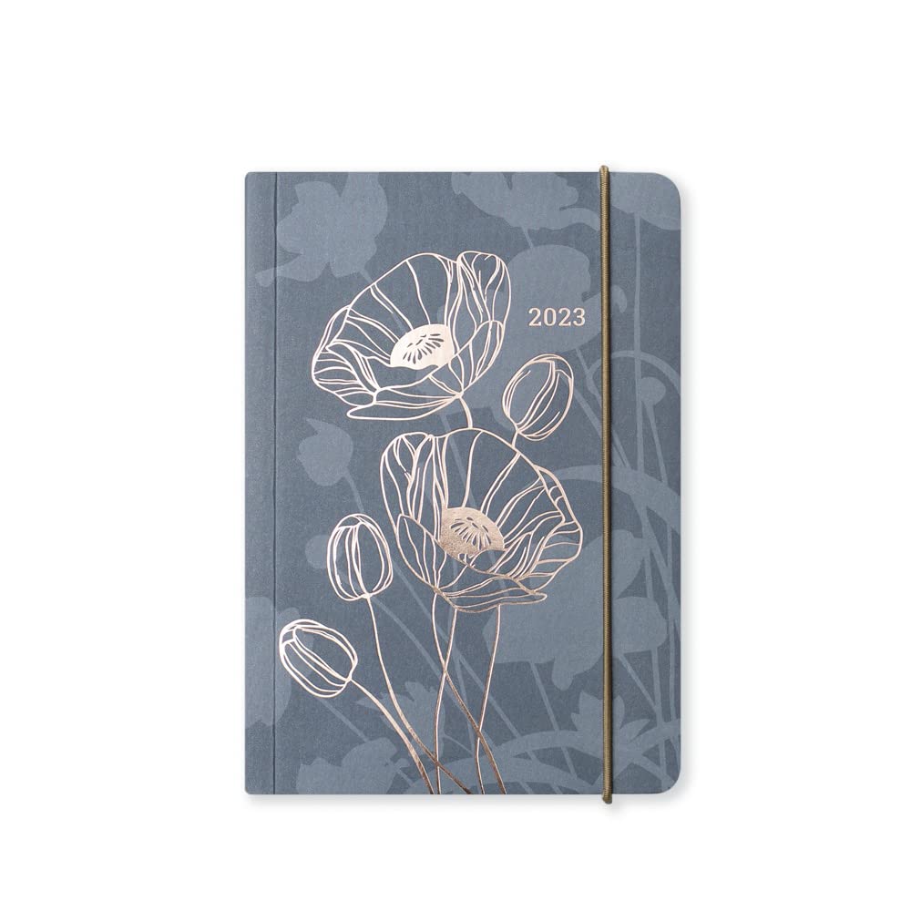 Matilda Myres 2023 Diary - A6 Page a Day - Jan to Dec 2023 - Rose Gold Poppy (Grey 2023)