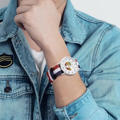 Daddysaurus Daddy Dinosaur Nylon Braided Strap Outdoor Sport Business Wrist Watches Easy Reader Work Casual Watch4