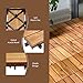 HOMGX 27 PCS Interlocking Patio Deck Tiles, 12” x 12” Acacia Hardwood Flooring, Tools-Free Assembly, 27 sq. Ft Wood Deck Tile for Patio, Balcony, Poolside, Outdoor & Indoor, Natural, Stripe Pattern