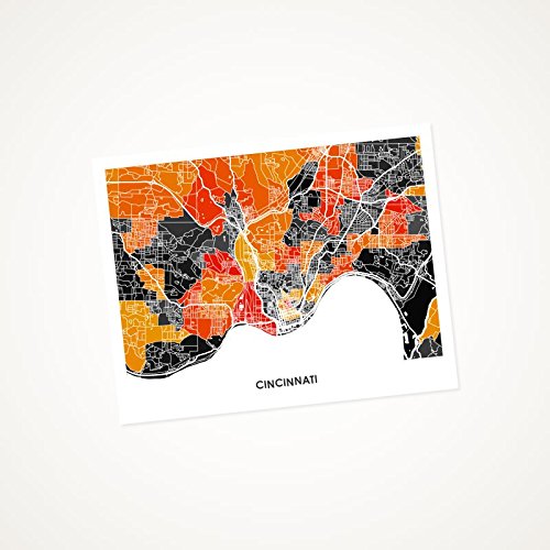 Amazon Com Cincinnati Ohio Art Map Print Choose Your Size And Colors Lovely Wall Art For Your Home Or Office Perfect Gift For Your University Of Cincinnati Grad Handmade