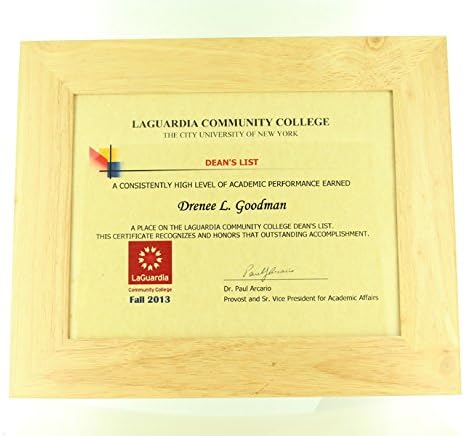 SHOP AWARDS AND GIFTS Wooden Picture Frame for 8-1/2 x 11 Inch Photo or Certificate, Graduation, Diploma, Wedding Document, Alderwood, 12 x 14-1/2 Inch, Plain