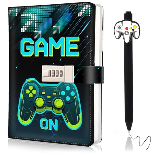 UNIANE Diario con candado,diario para niños,diario infantil con código, regalos de vuelta al cole para niños de 8, 9, 10, 11, 12, 13, 14, 15 y 16 años,umpleañero,cuaderno infantil,cuaderno de juegos