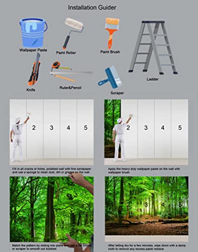 Reyhui Forest Wall Murals Landscape Tree Wallpaper Mural Wall Decor For Bedroom, Living Room, Kids Room #TOP3