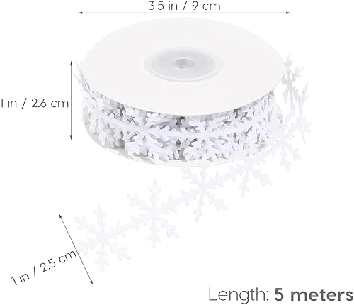 Miniatura 6 de Cinta decorativa de copo de nieve troquelada de 16.4 pies para manualidades, manualidades, boda, cumpleaños, ducha, día de San Valentín, fiesta,