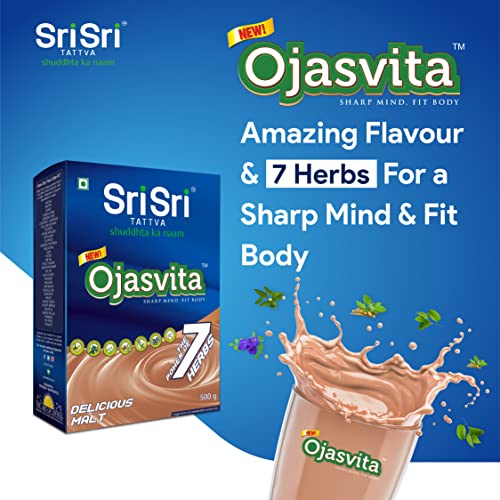 Image of Sri Sri Tattva Ojasvita Malt Powder - Drink Mix for Sharp Mind & Healthy Body - 500 g
