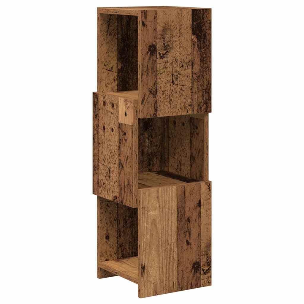 Armadio angolare in legno anticato, 25,5 x 25 x 80 cm, scaffale