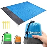 Sand Proof Beach Blanket, Oversized 82' X79' Beach Mat fits 6-7 Adults, Lightweight Waterproof Picnic Mat, Soft Sand Free Beach Mat Outdoor Compact Pocket Blanket for Travel, Hiking, Camping, Festival