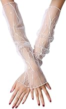 Uposao 1 Paire Protection UV Manchettes, Gants Longs en Dentelle pour Femmes Protection Solaire Manchons De Refroidissement De Bras Manches De Glace pour Activités en Extérieur