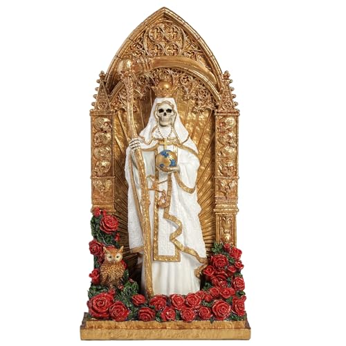 Estatua Santa Muerte Resina Pintada 9.37 pulg miniatura 2