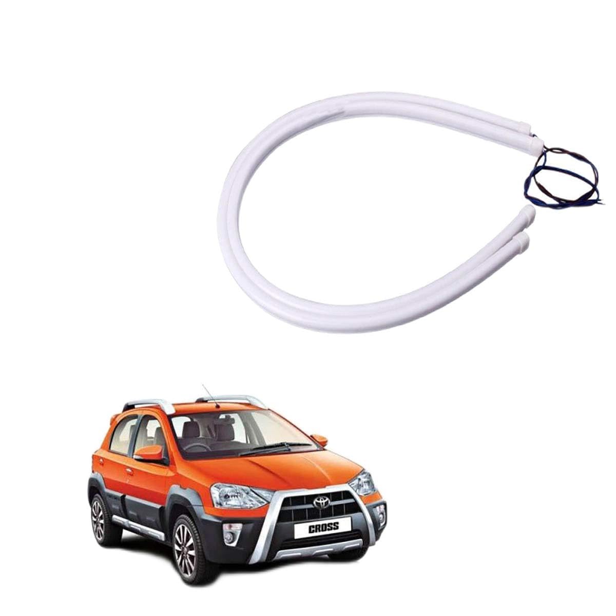 Kandid Drl Flexible Led Day Running Lights Tear Strip Car Light For Toyota Etios Cross (Set of 2)