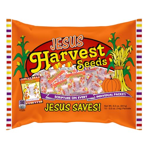 Scripture Candy, Jesus Harvest Orange, Yellow & White Candy Corn Promise Seeds, 15 Count