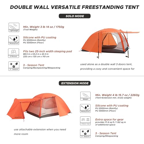 Carpa Triphyr con Extensión F-Nexus para 2 Personas miniatura 2